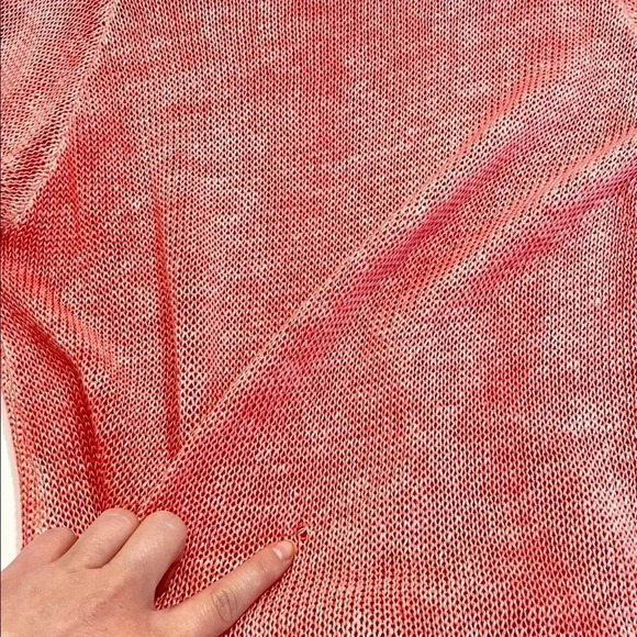 Avant Toi Linen Painted Coral Open Knit Sweater - Picture 6 of 8